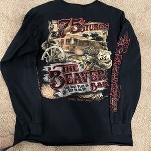 Sturgis biker rally long sleeve T shirt.  Size L.  The Beaver Bar in Sturgis.